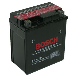 Мото аккумулятор BOSCH AGM (гелевый) 009715060E 12V 6Ah 50A обратная полярность (YTX7L-BS,YTX7L-4)